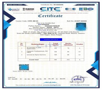 CITC_Student_Certificate_Sample
